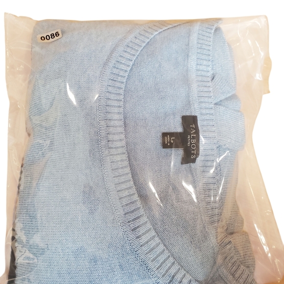 Talbots Blue & Black Striped Sweater. Tunic Length w/ Buttons. Petite LG. G86 - Picture 9 of 9